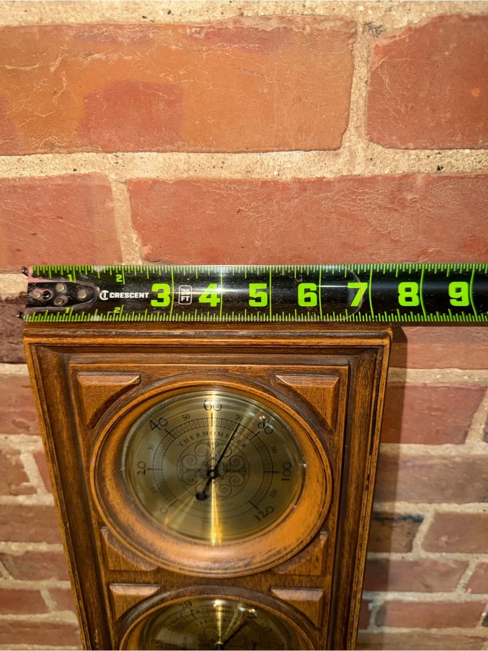 Springfield Weather Station Wood Wall Barometer Thermometer Hygrometer 70s Vtg